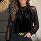 Black Lace Velvet Blouse