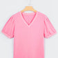 V Neck Puff Blouse *multiple colors* RTS