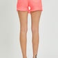 RISEN Tummy Control High Rise Fray Hem Denim Shorts