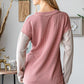 Heimish Color Block Exposed Seam Ribbed T-Shirt