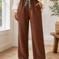 Fleece Leopard Drawstring Pants