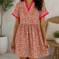 Leopard Ruffled Trim Dress