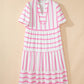 Pink Stripe Plus Maxi Dress