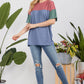 Celeste Full Size Ribbed Color Block T-Shirt
