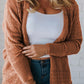 Mixed Pattern Knitted Plus Cardigan