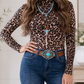 Leopard Western Slim Top