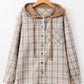 Khaki Checkered Hooded Shacked