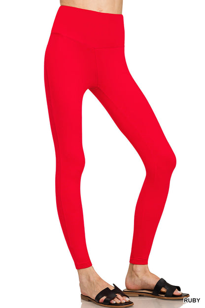 Brushed DTY Microfiber Wide Waistband Zenana Leggings