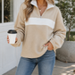 Beige Fleece Zipped Pullover