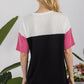 Celeste Full Size Ribbed Color Block T-Shirt