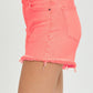 RISEN Tummy Control High Rise Fray Hem Denim Shorts