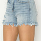 RISEN Raw Hem Denim Shorts