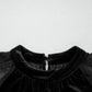 Black Lace Velvet Blouse