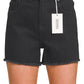 Black Frayed Raw Denim Zenana RTS