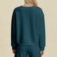 Double Take Full Size Texture Round Neck Long Sleeve Top and Shorts Set