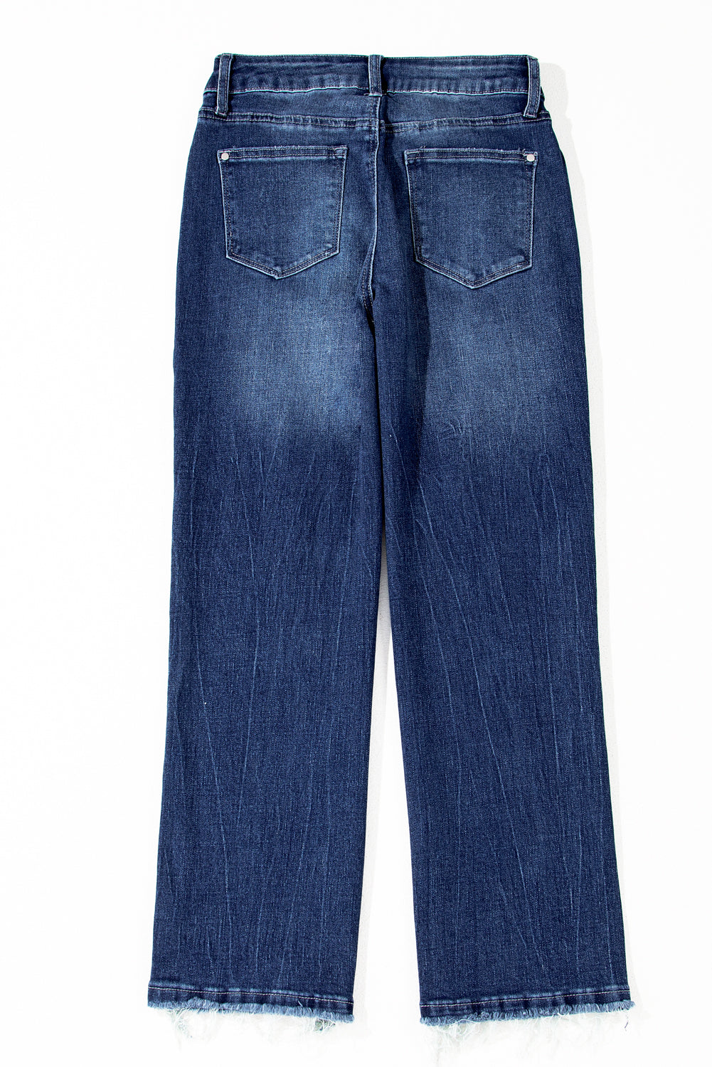 Dark Wash Raw Hem Jeans RTS