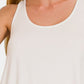 Zenana Round Neck Flowy Hem Tank