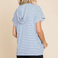 Culture Code Full Size Striped Short Sleeve Hooded Top