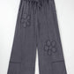 Grey Flower Patch Wide Leg Pants RTS