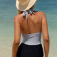 Striped Halter Neck One-Piece Swimwear