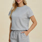 Double Take Full Size Texture Short Sleeve Top and Shorts Set