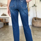 Judy Blue Full Size High Waist Rigid Magic Heavy Destroy Straight Jeans