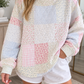 Floral Patchwork Mock Neck Top