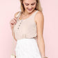 Ninexis Square Neck Half Button Tank