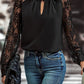 Black Floral Lace Blouse