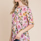 BOMBOM Floral Round Neck T-Shirt
