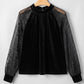 Black Lace Velvet Blouse