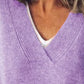 V-Neck Dropped Shoulder Sweater