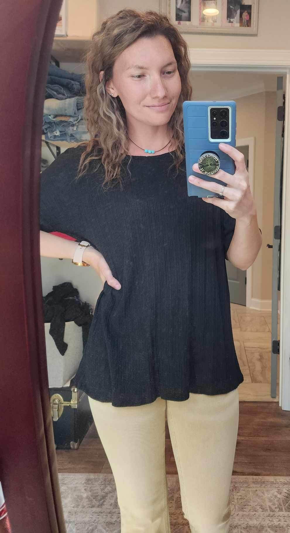 3/4 Sleeve Lightweight Knit Top
