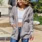 Full Size Teddy Hooded Jacket with Pockets