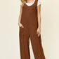 Double Take Full Size Texture Sleeveless Wide Leg Jumpsuit