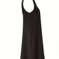 Asymmetrical Neck Sleeveless Mini Dress