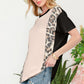 Celeste Full Size Leopard Color Block T-Shirt