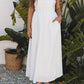 Beige Stripe High Waist Maxi Dress