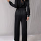 Tied Round Neck Wide Leg Jumpsuit