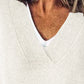 V-Neck Dropped Shoulder Sweater