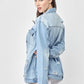 RISEN Full Size Distressed Long Sleeve Denim Jacket