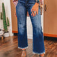 Dark Wash Raw Hem Jeans RTS