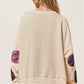 Double Take Christmas Element Sequin Round Neck Long Sleeve Sweatshirt