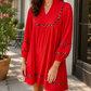 Red Textured Leopard Dress