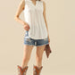 Ninexis Full Size Notched Sleeveless Top