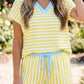 Stripe V Neck Shortie Set *Best Seller*