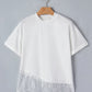 White Lace Asymmetric Blouse