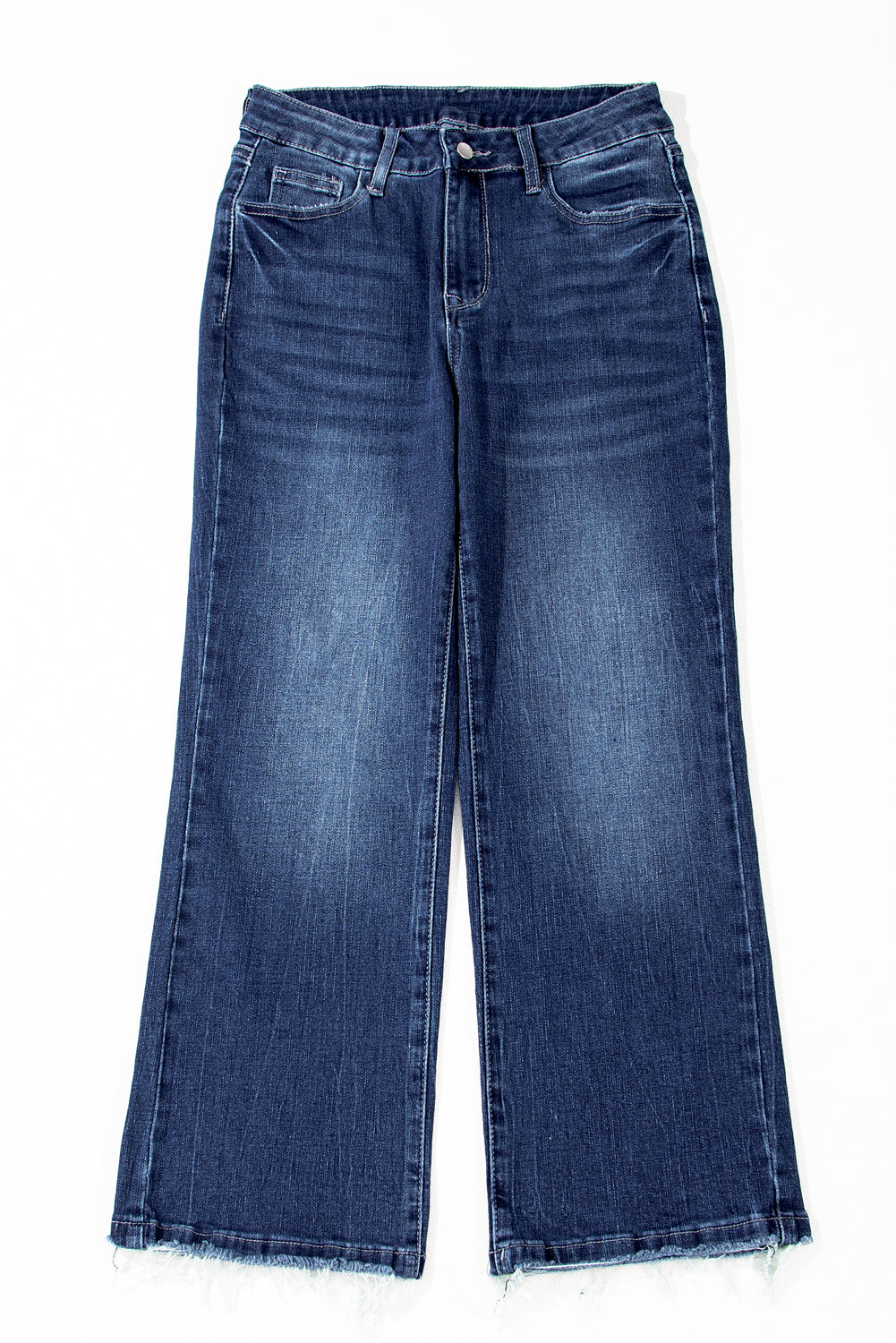Dark Wash Raw Hem Jeans RTS