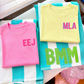 Striped Cabana Initial Towel & Tee Set! Mystery Color!!