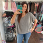 Ribbed Striped Short Sleeve Top